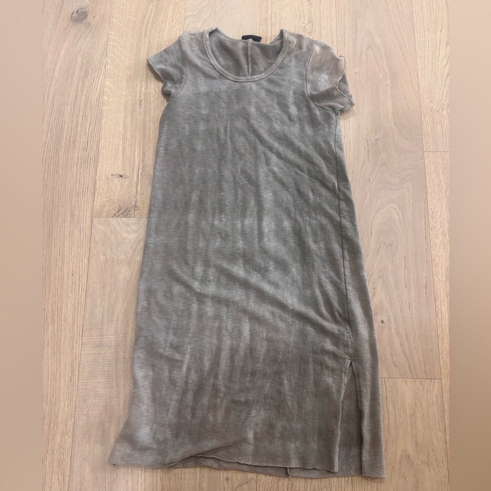 Vici Taupe/ white washed Short Sleeve Jersey dress